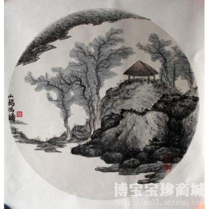 冯涛 团扇山水小品 类别: 国画山水作品